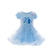 Bluey Toddler Girl Tiered Tutu Dress with 3D Butterflies, Sizes 12M-5T